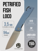 Нож Petrified Fish Loco, D2, Satin, G10 Blue Handle, PFB02BS